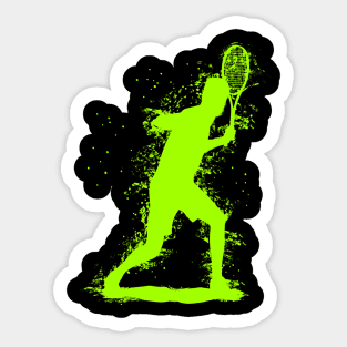 Abstract Watercolor style Tennis Art - Bright Green Sticker